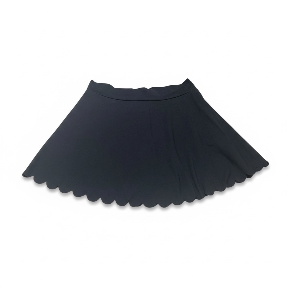 J.Crew Black Scalloped Hem Skort Mini Skirt Size L Tennis Athleisure